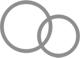 The image features two interlocking grey circles on a transparent background, forming an overlapping pattern.